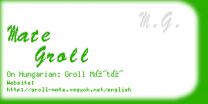 mate groll business card